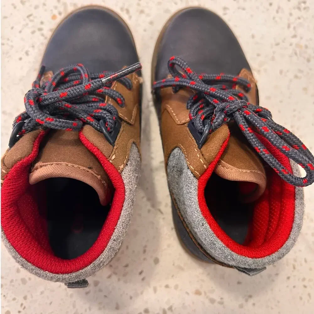 OshKosh B'Gosh Brent Blue Brown Shoes SZ 9